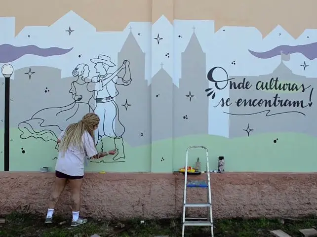 Mural Onde culturas se encontram, em Ijuí